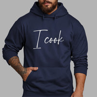 I Cook Iron-On Transfer shown on a hoodie