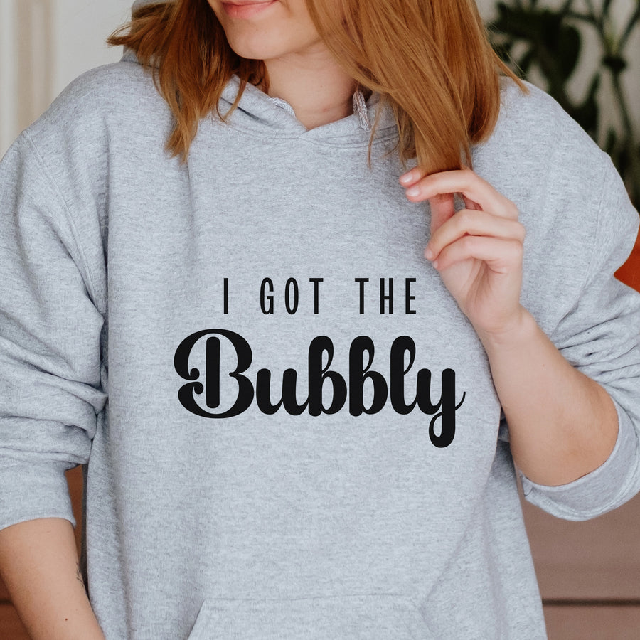 I Got The Bubbly Iron-On Transfer - Funny Hen Party Slogan Design - photo of the finished product