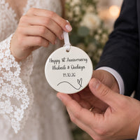 Personalised First Anniversary Bauble - lifestyle