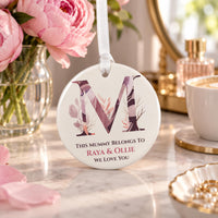 Personalised Floral Initial M Ornament - lifestyle