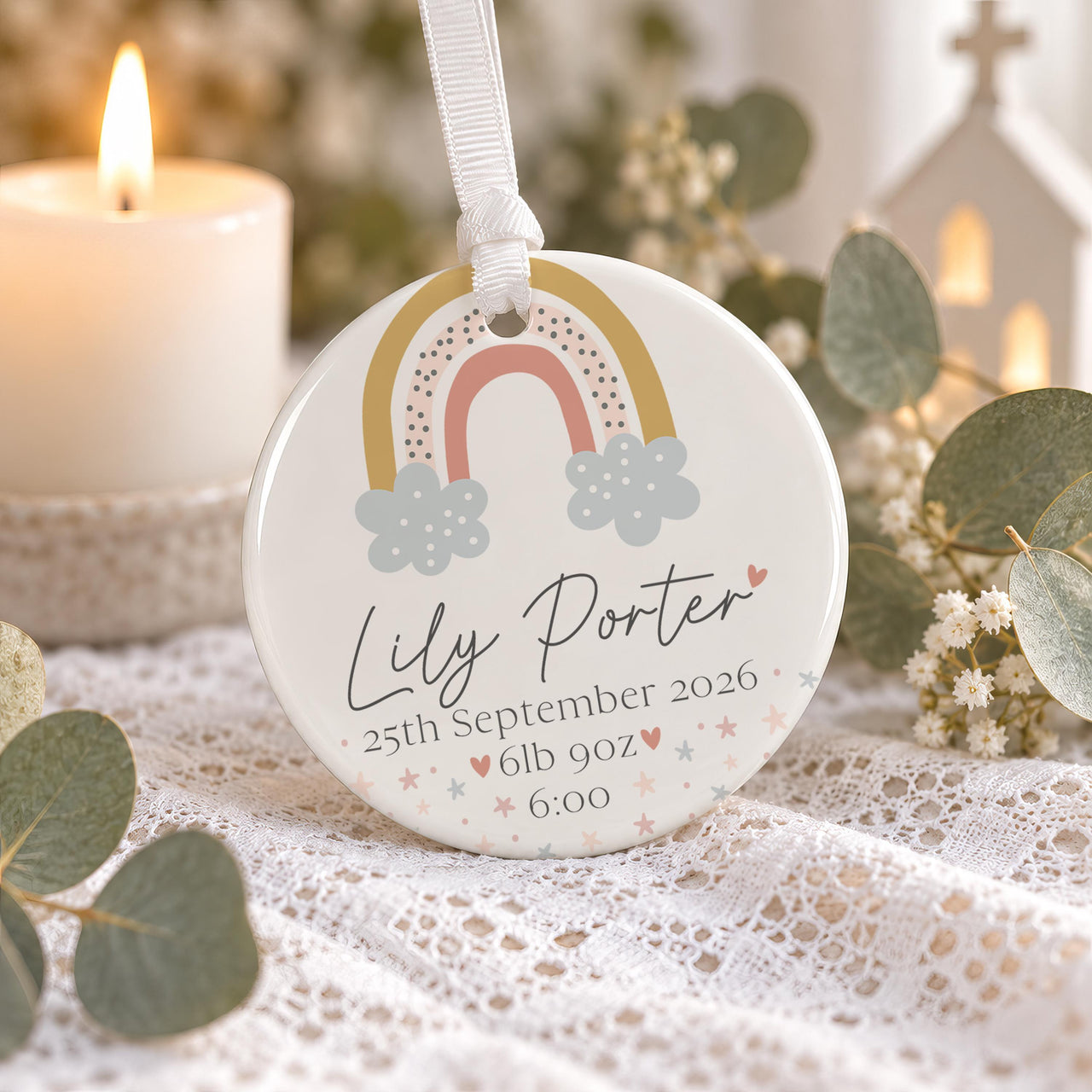 Personalised Believes Ceramic Bauble - lifestyle