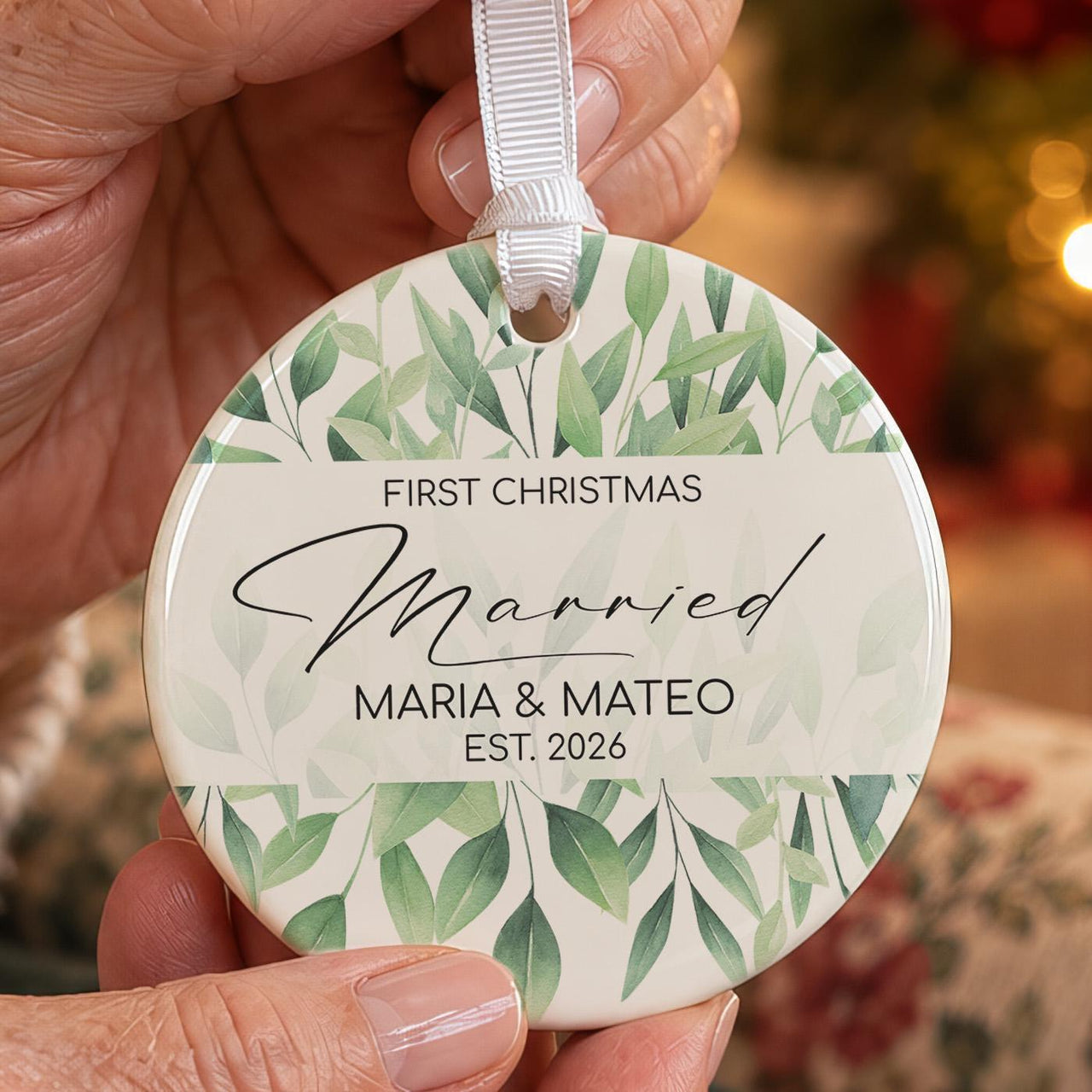 Personalised First Christmas Married Bauble - main photo