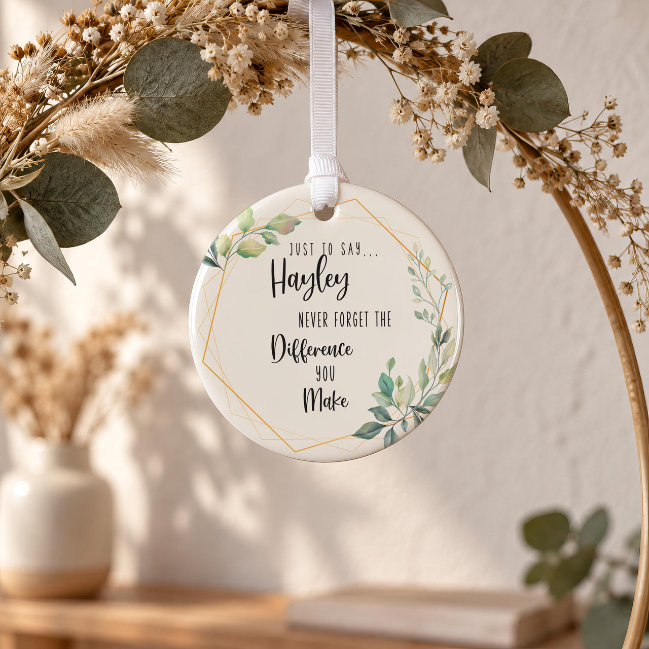 Personalised Just To Say Ceramic Bauble - lifestyle