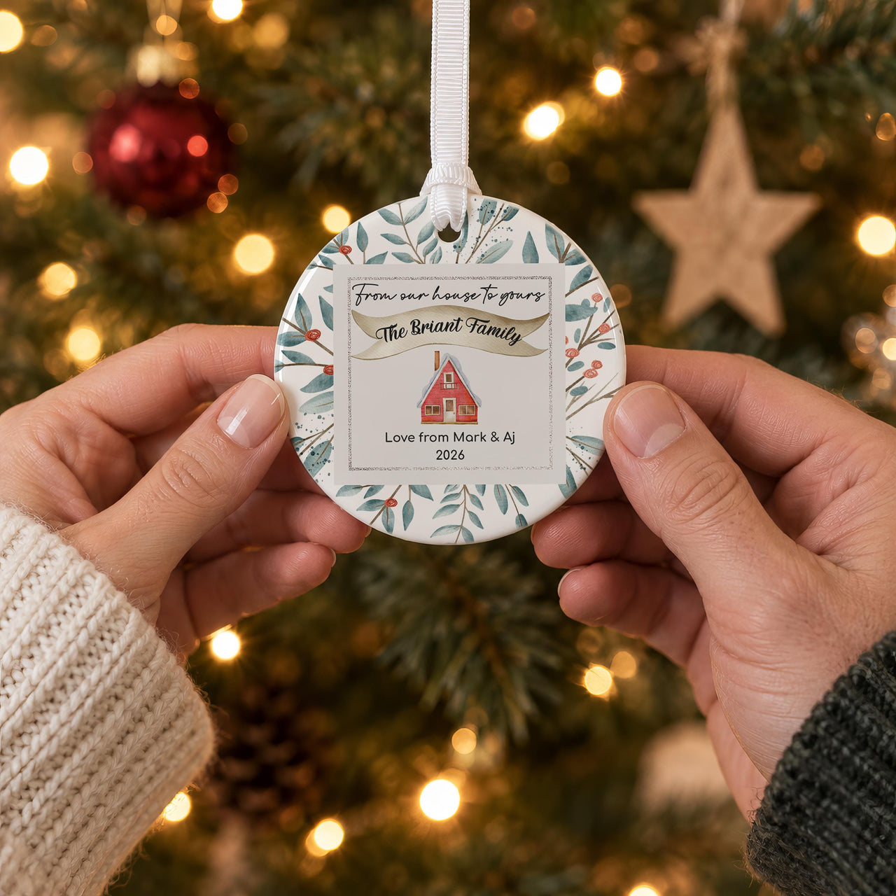 Personalised From Our Home to Yours Bauble - lifestyle