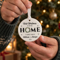 Personalised Home Wreath Ceramic Bauble - lifestyle