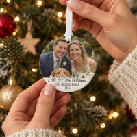 Personalised Mr and Mrs Photo Bauble - lifestyle