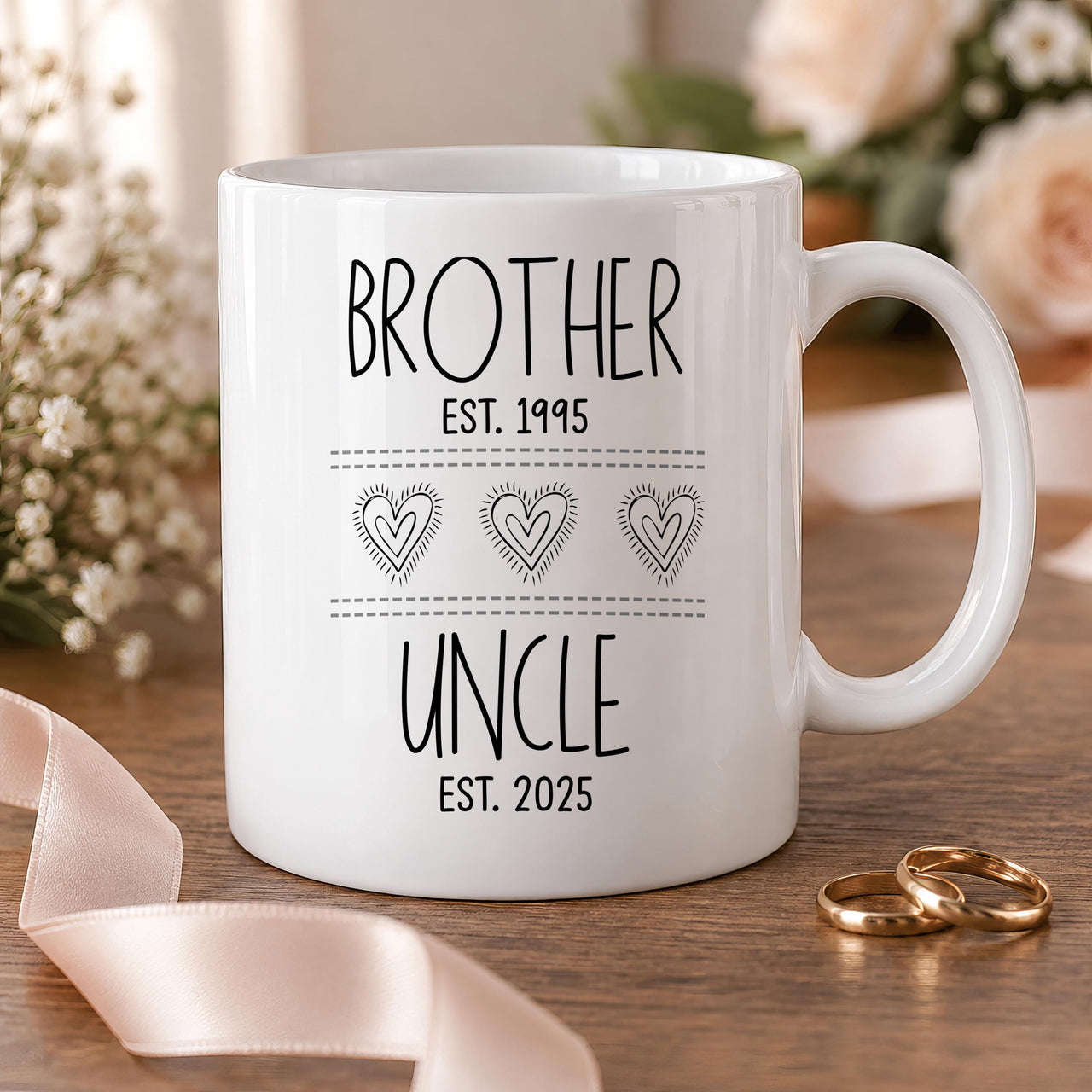 Personalised Brother to Uncle Ceramic Mug, Baby Announcement Design - detail 6