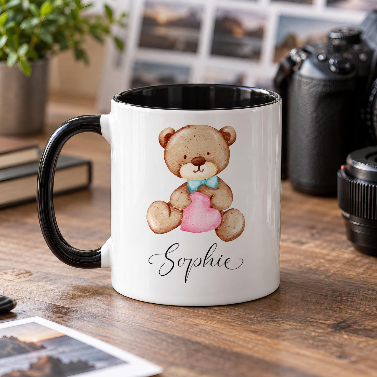 Personalised Bow Tie Bear Ceramic Mug - detail 7