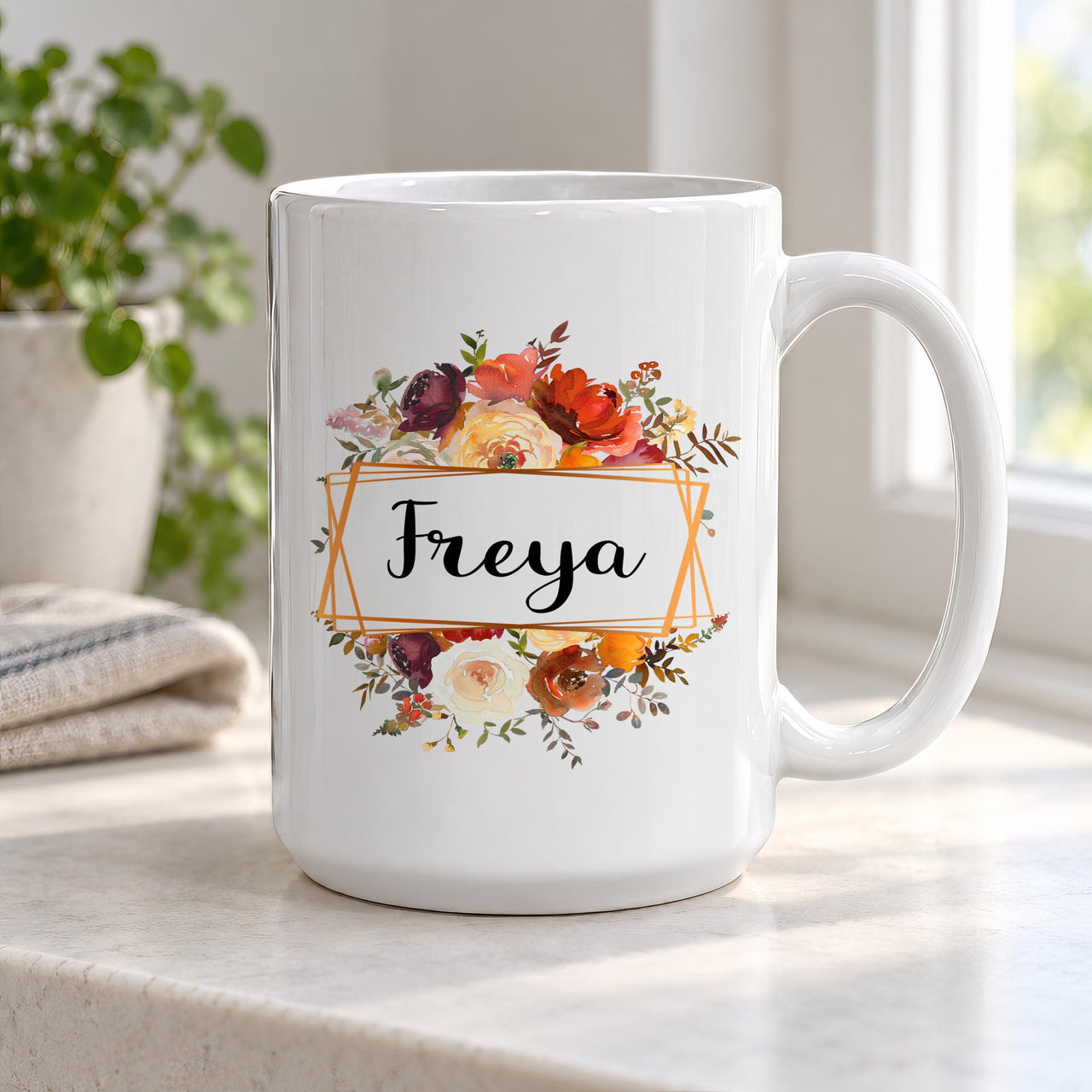 Personalised Autumn Floral Ceramic Mug - detail 13
