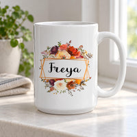 Personalised Autumn Floral Ceramic Mug - detail 13