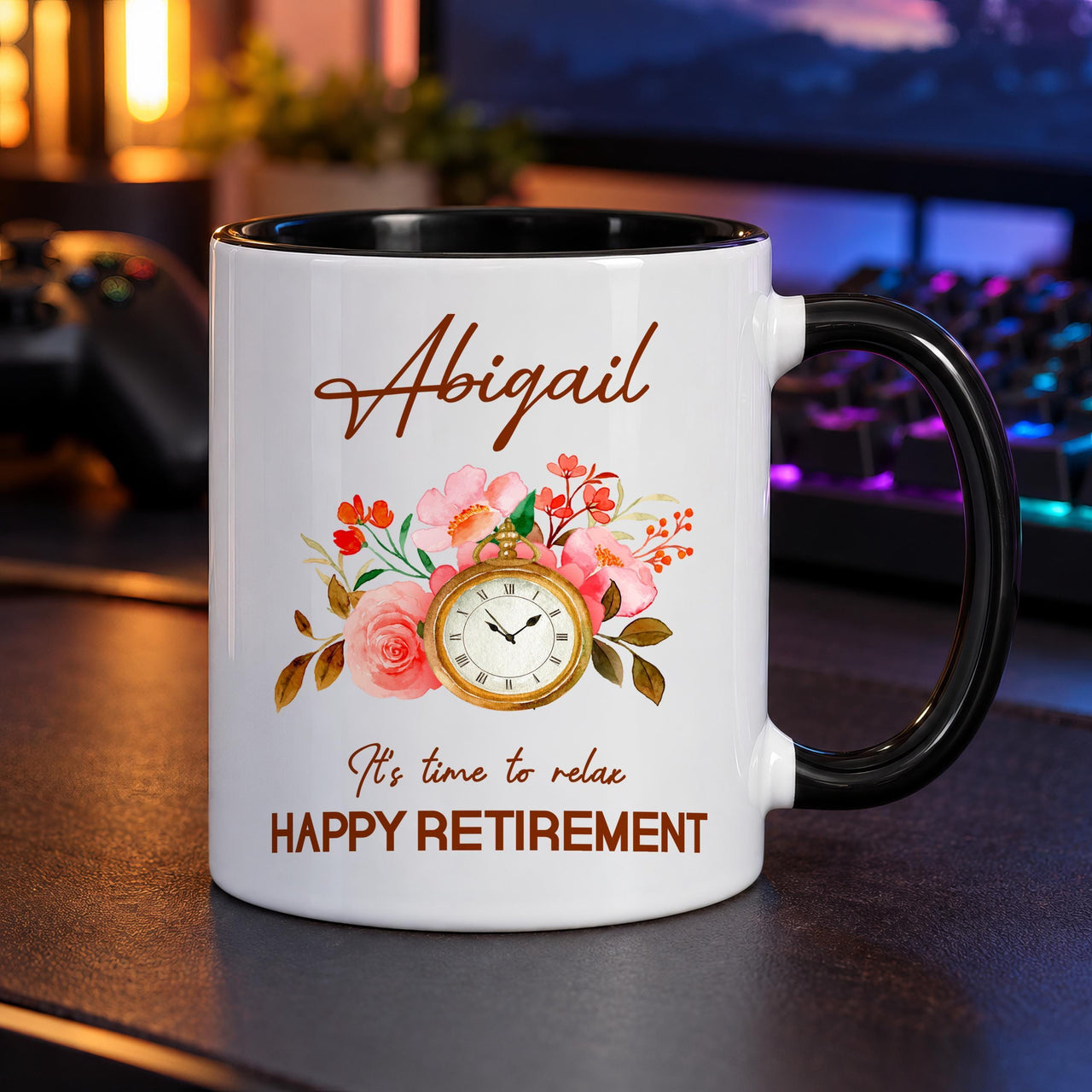 Personalised Retirement Pocket Watch Ceramic Mug - detail 7