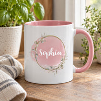 Personalised Blush Wreath Ceramic Mug - detail 9