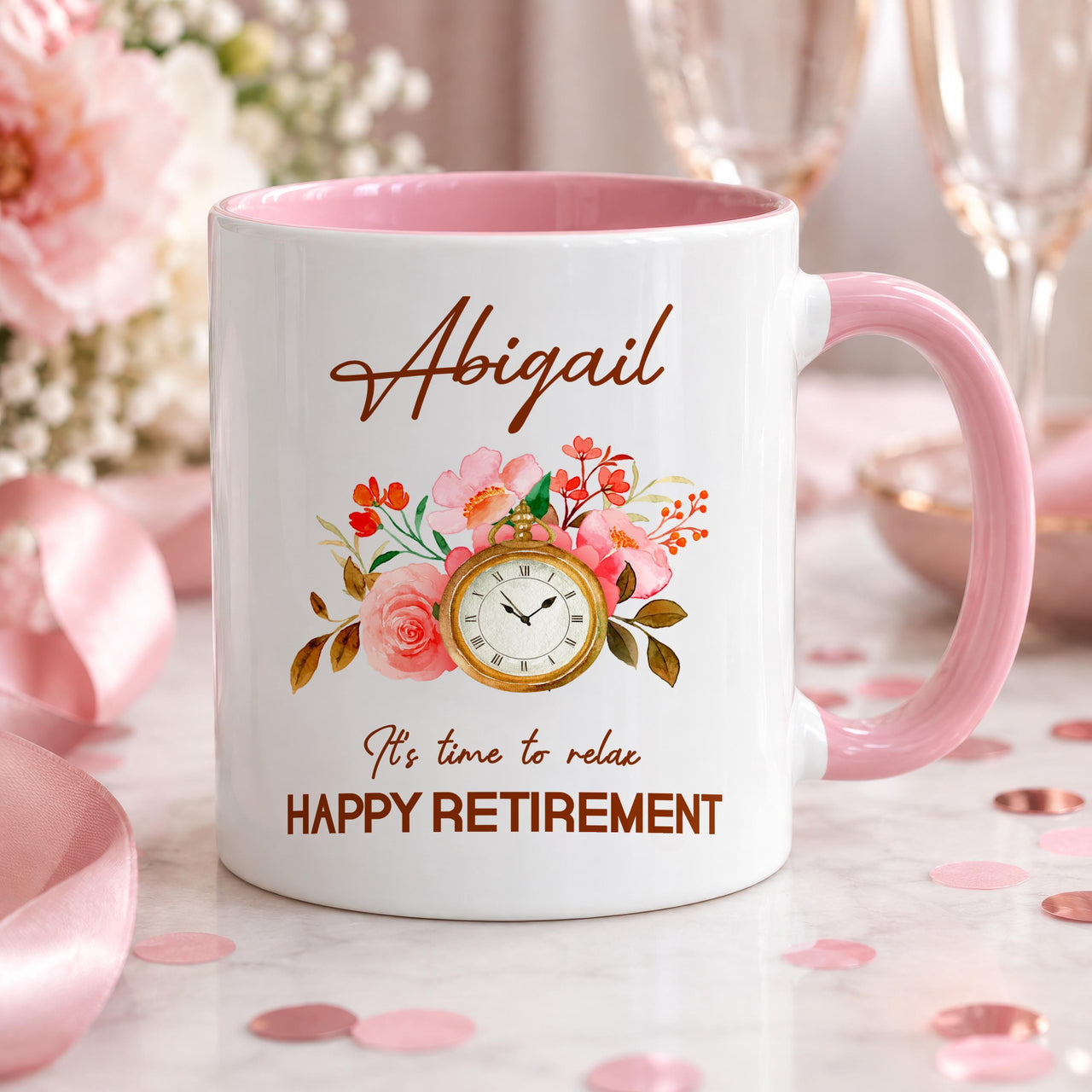 Personalised Retirement Pocket Watch Ceramic Mug - detail 9