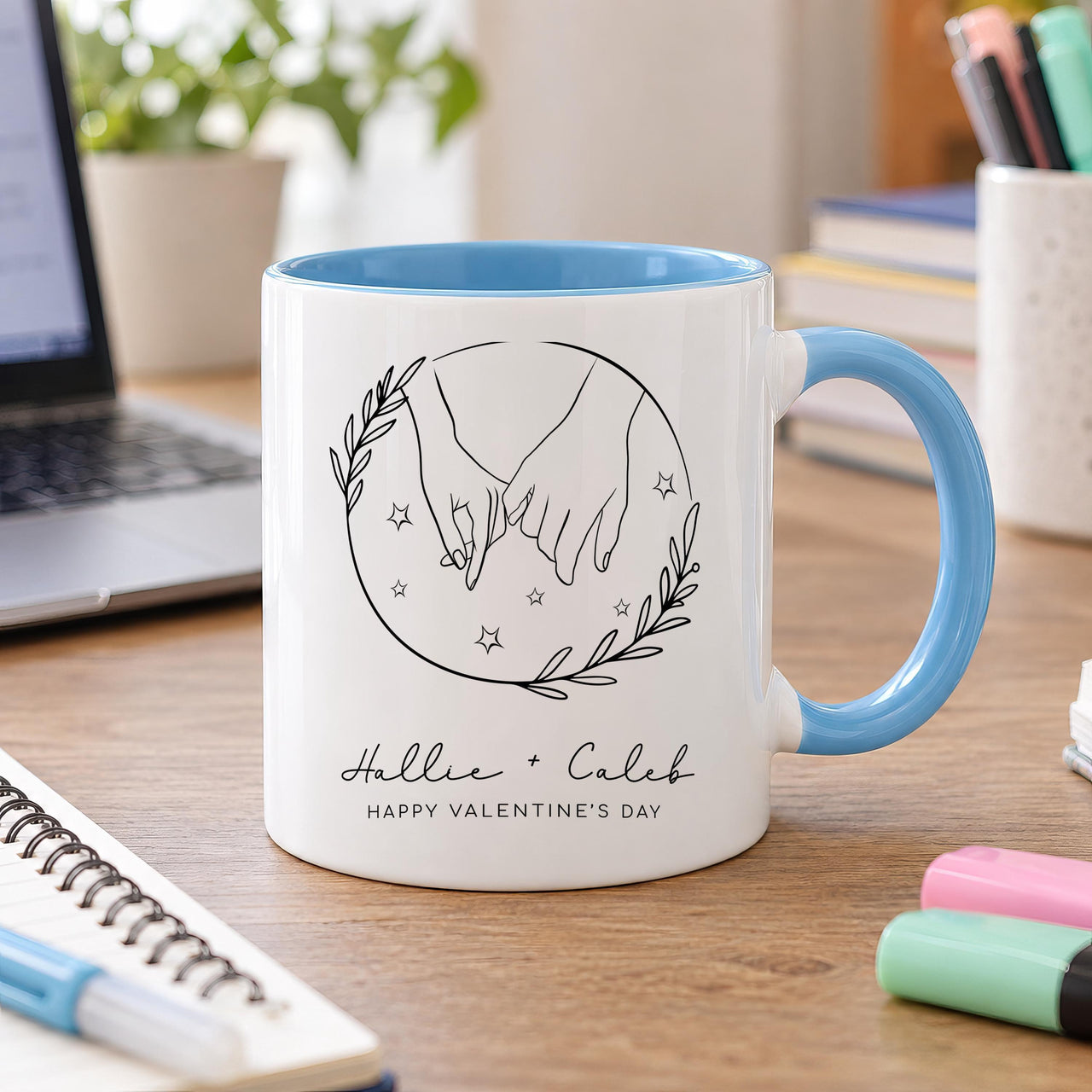 Personalised Line Art Holding Hands Ceramic Mug - detail 10