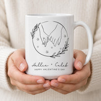 Personalised Line Art Holding Hands Ceramic Mug - detail 13