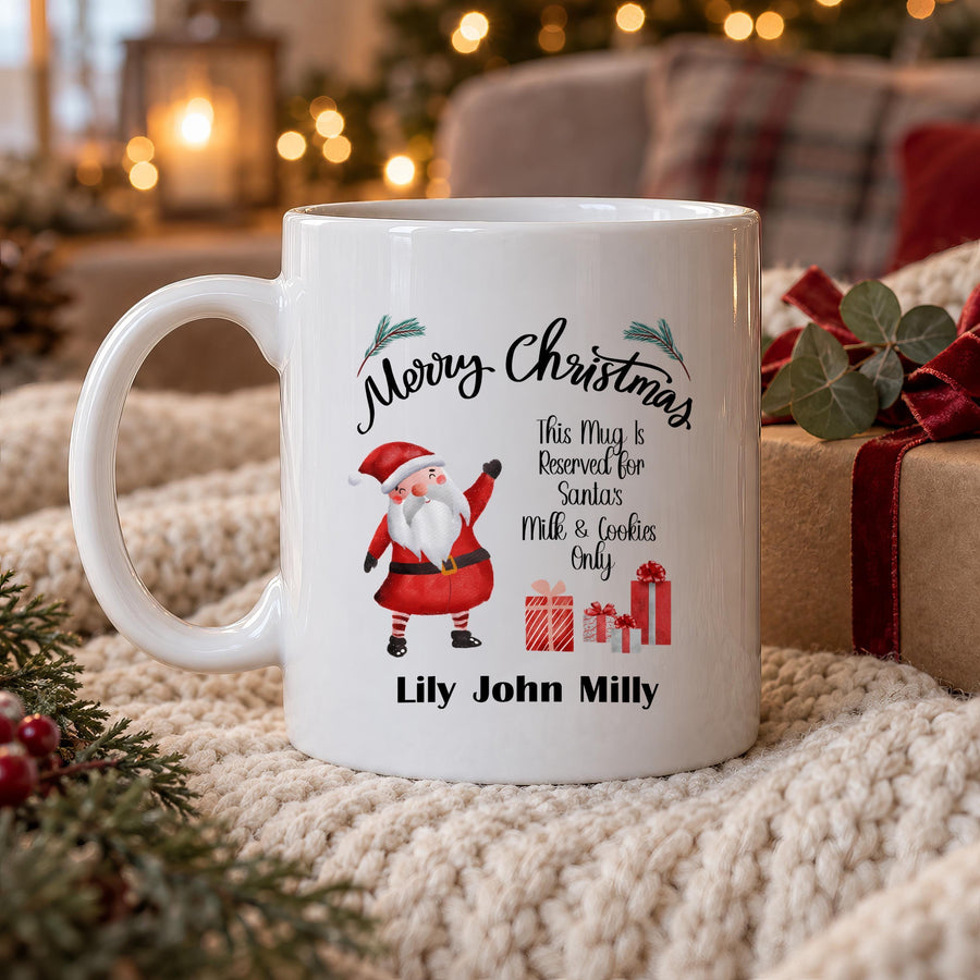 Personalised Family Santa Ceramic Mug - photo of the finished product