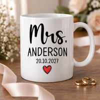 Personalised New Mrs Ceramic Mug - detail 1