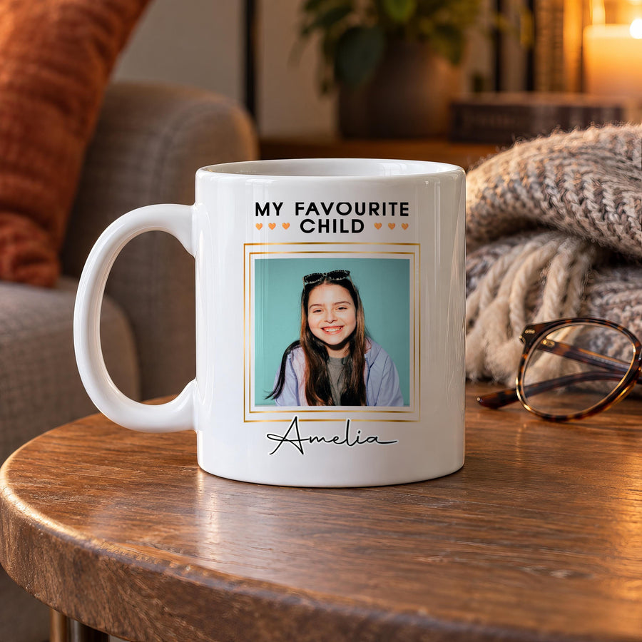 Personalised Favourite Child Ceramic Mug - photo of the finished product