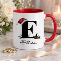 Personalised Santa Hat Initial Ceramic Mug - detail 7