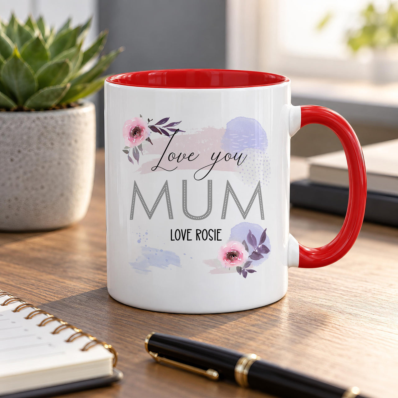 Personalised Love You Mum Watercolour Ceramic Mug - detail 8