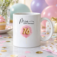 Personalised 16th Birthday Balloon Ceramic Mug - lifestyle