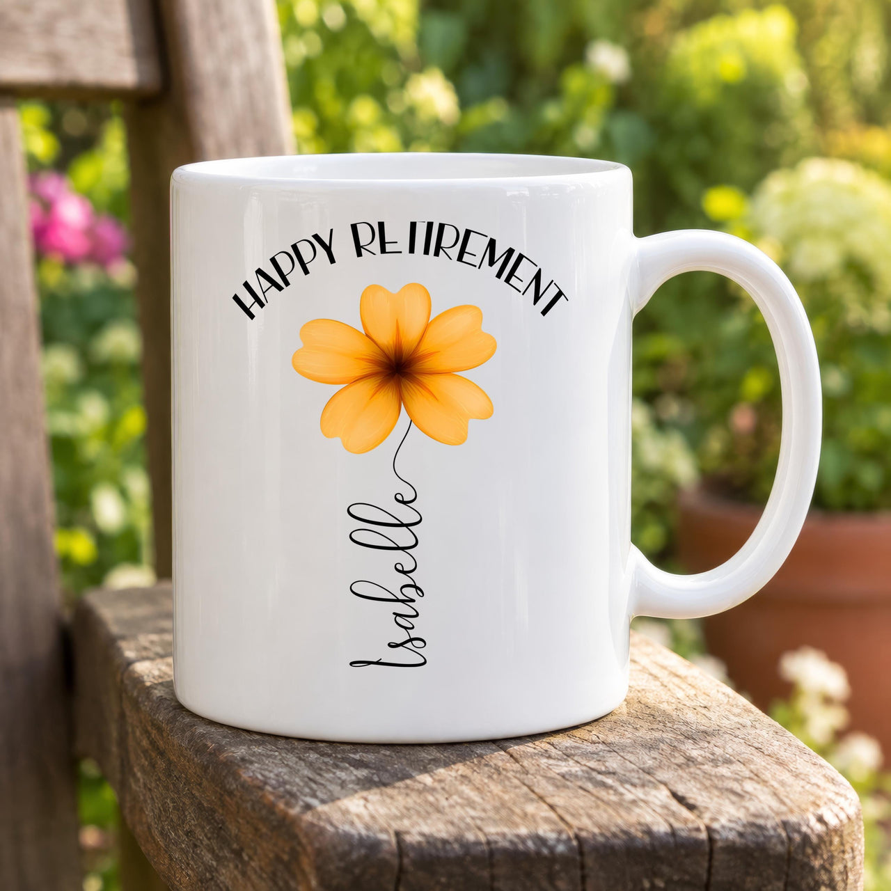 Personalised Happy Retirement Ceramic Mug - lifestyle