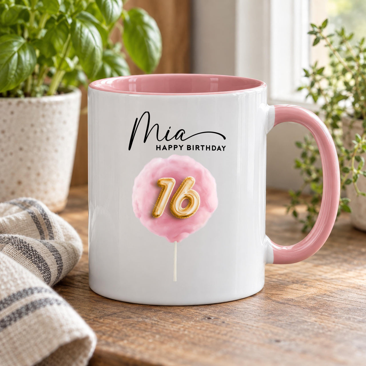 Personalised 16th Birthday Balloon Ceramic Mug - detail 9