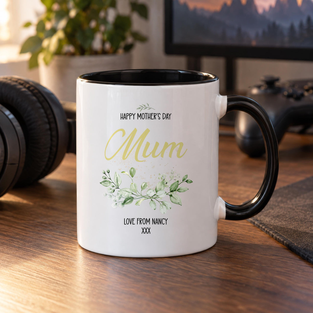 Personalised Happy Mothers Day Botanical Ceramic Mug - detail 7