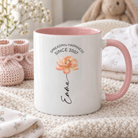 Personalised Peach Flower Ceramic Mug - detail 9