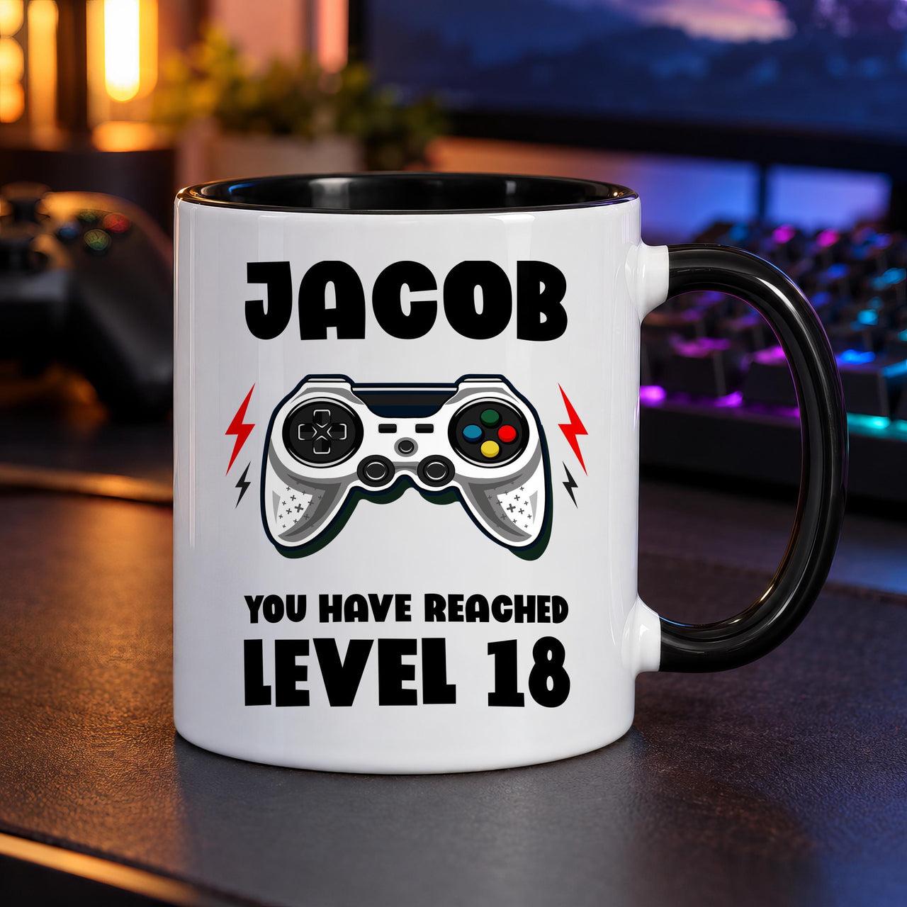 Personalised Level 18 Gamer Ceramic Mug - detail 7