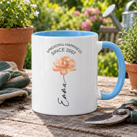 Personalised Peach Flower Ceramic Mug - detail 10