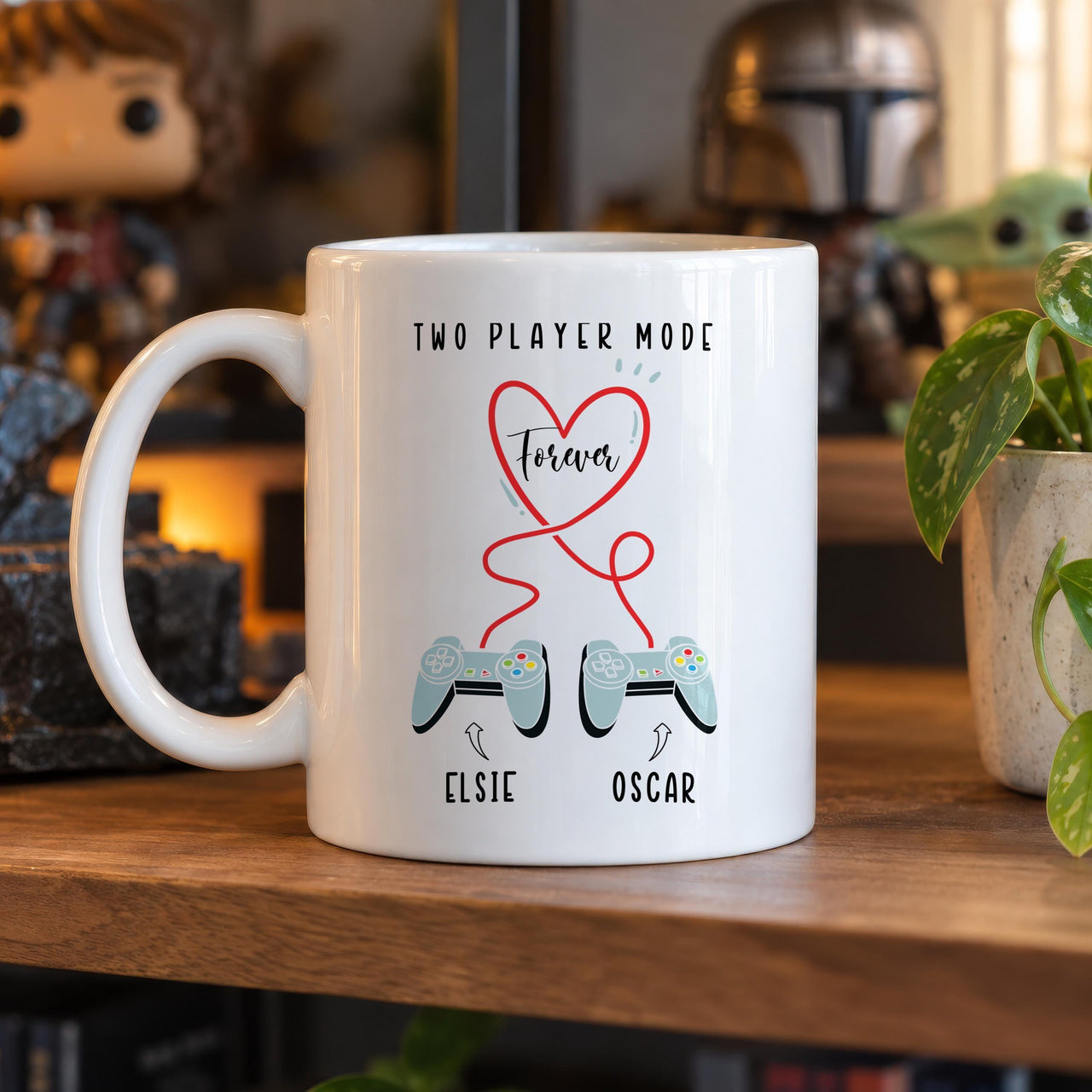 Personalised Two Player Ceramic Mug - lifestyle