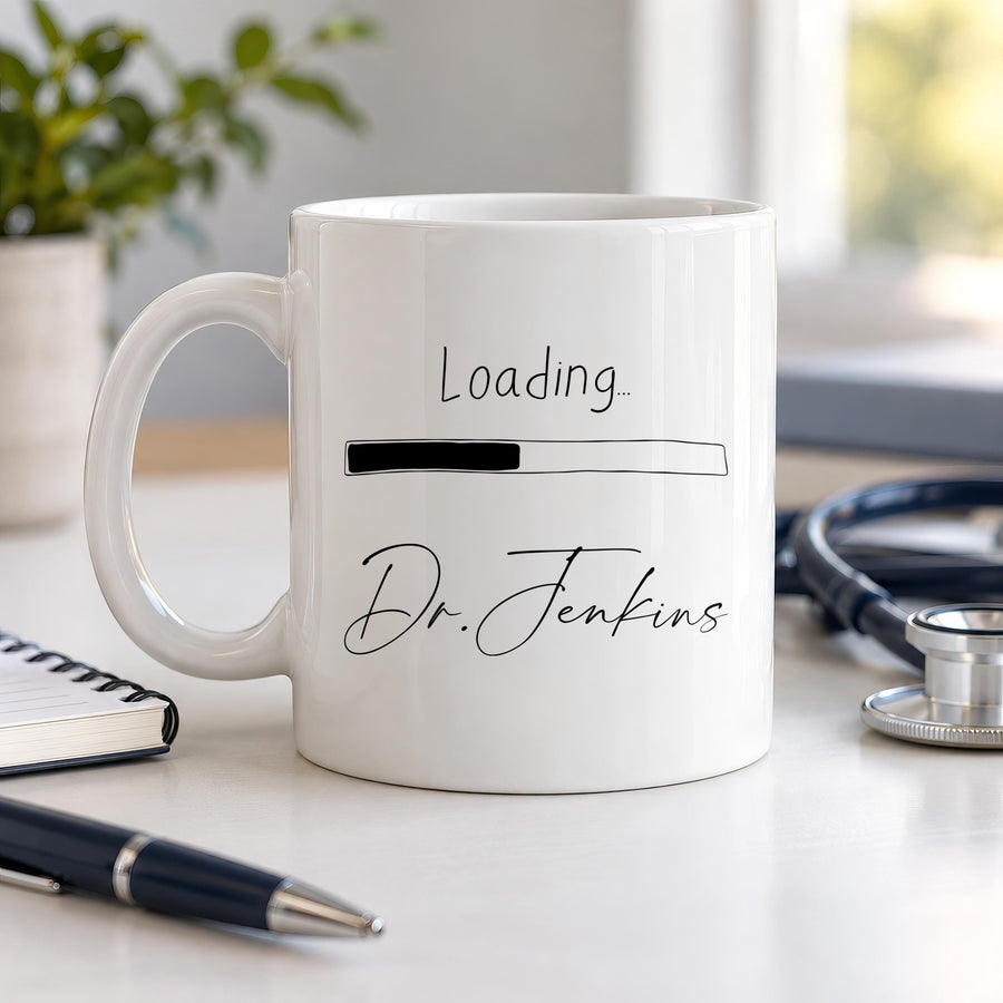 Personalised Doctor Loading Ceramic Mug - photo of the finished product