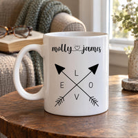 Personalised Heart and Love Arrows Ceramic Mug - detail 6