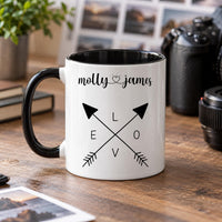 Personalised Heart and Love Arrows Ceramic Mug - detail 7