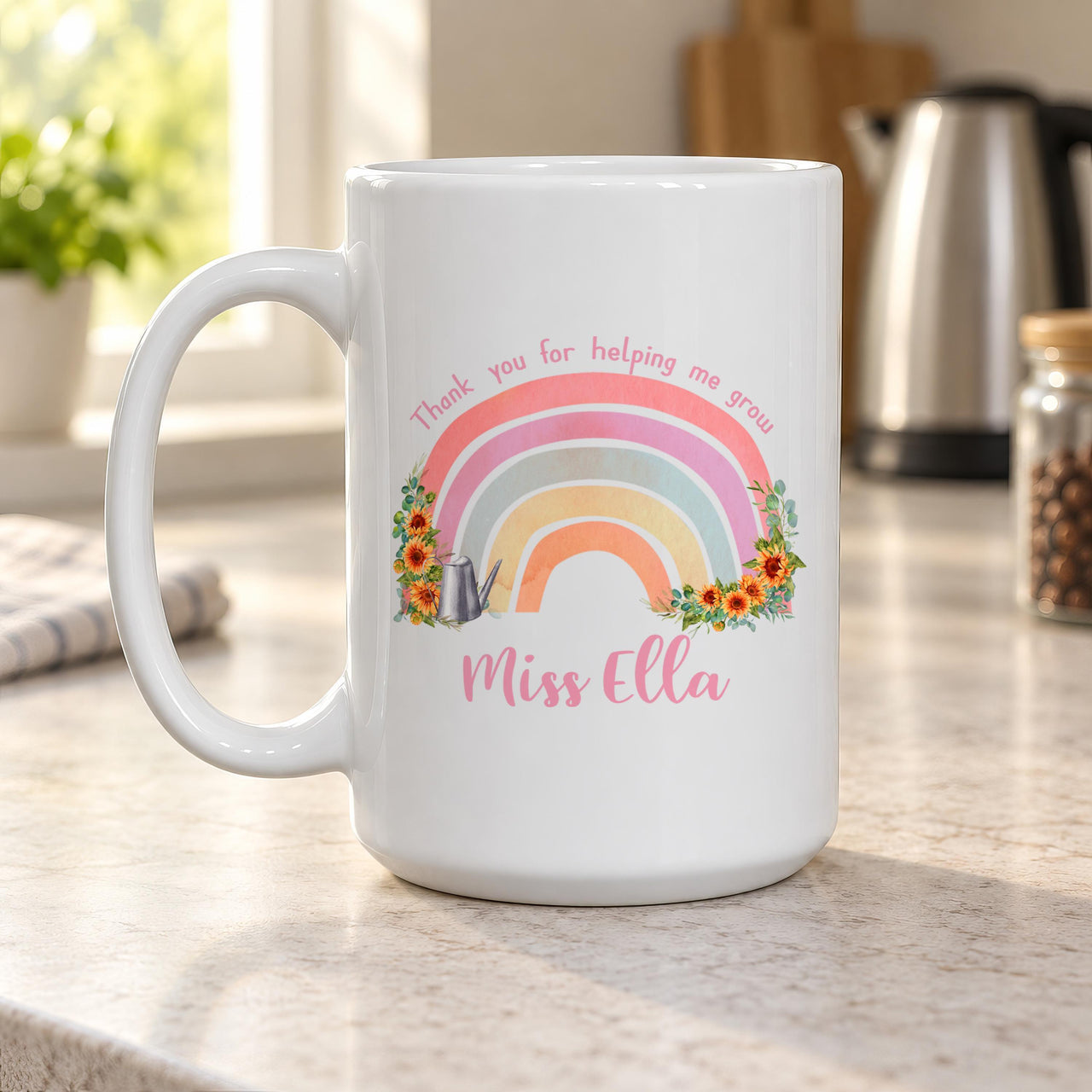 Personalised Rainbow Teacher Ceramic Mug - detail 13