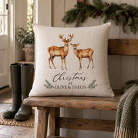 Personalised Deer Couple Cushion