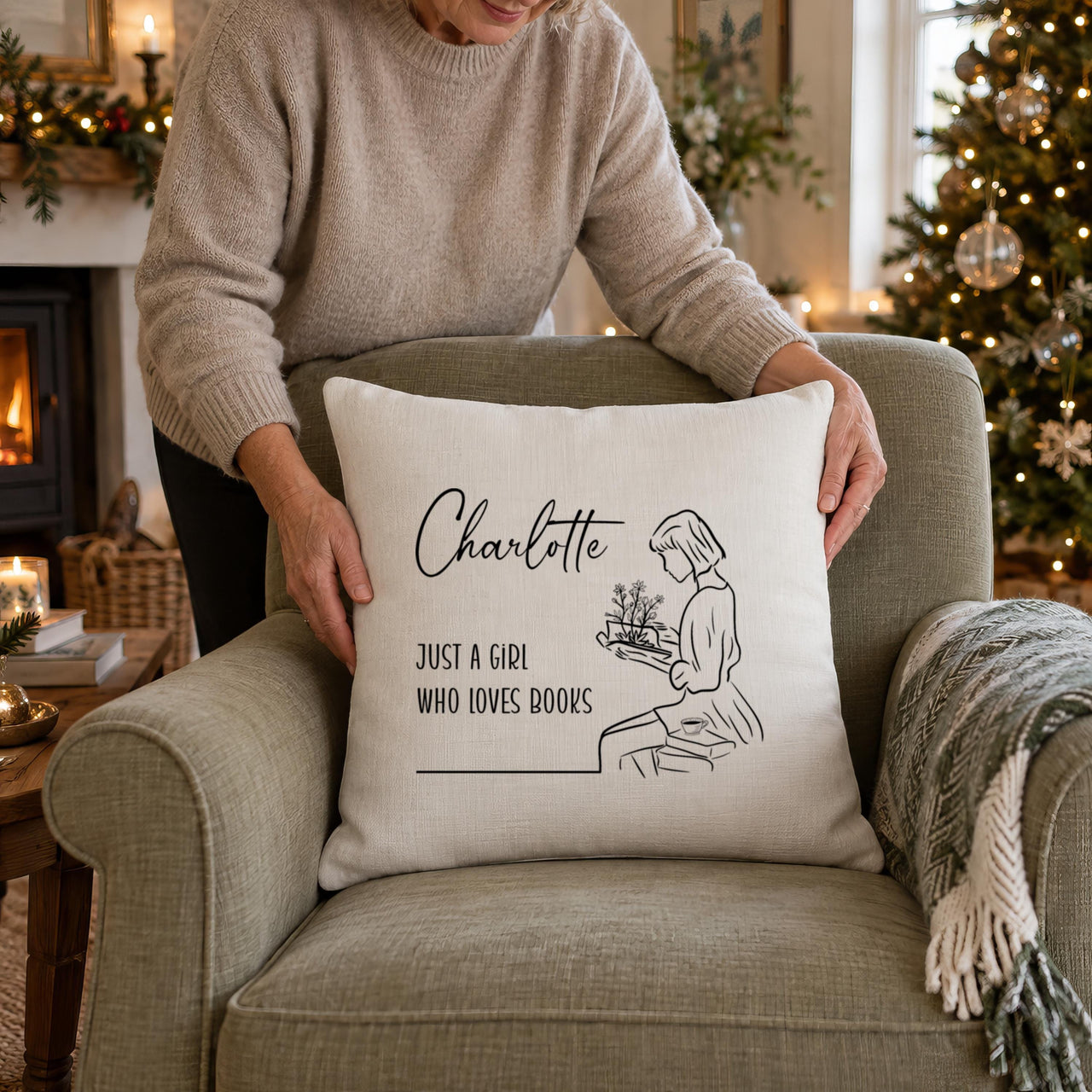 Personalised Book Lover Cushion