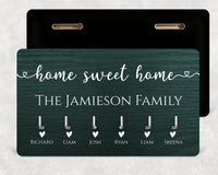 Green wood-effect key holder with 