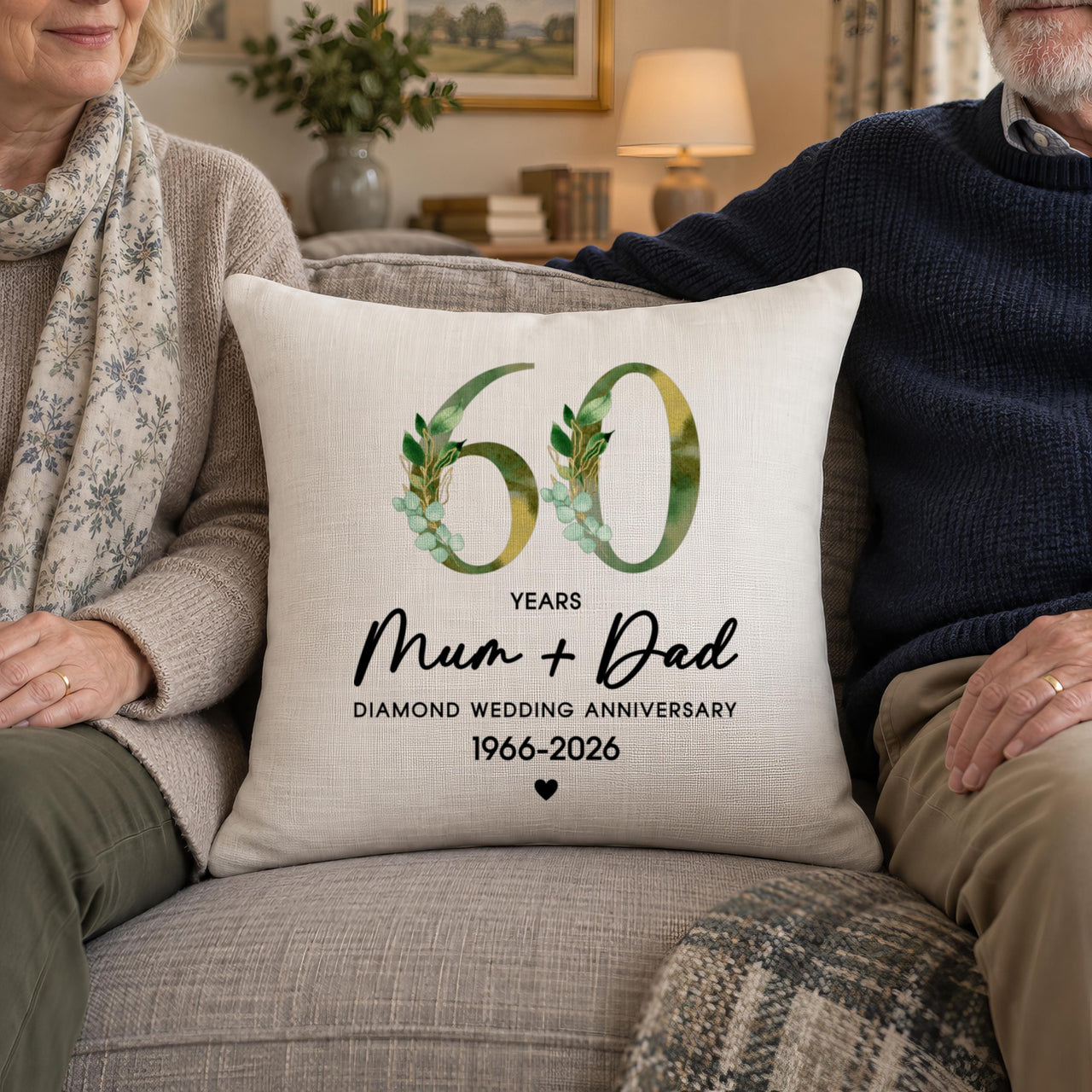 Personalised 60th Anniversary Cushion