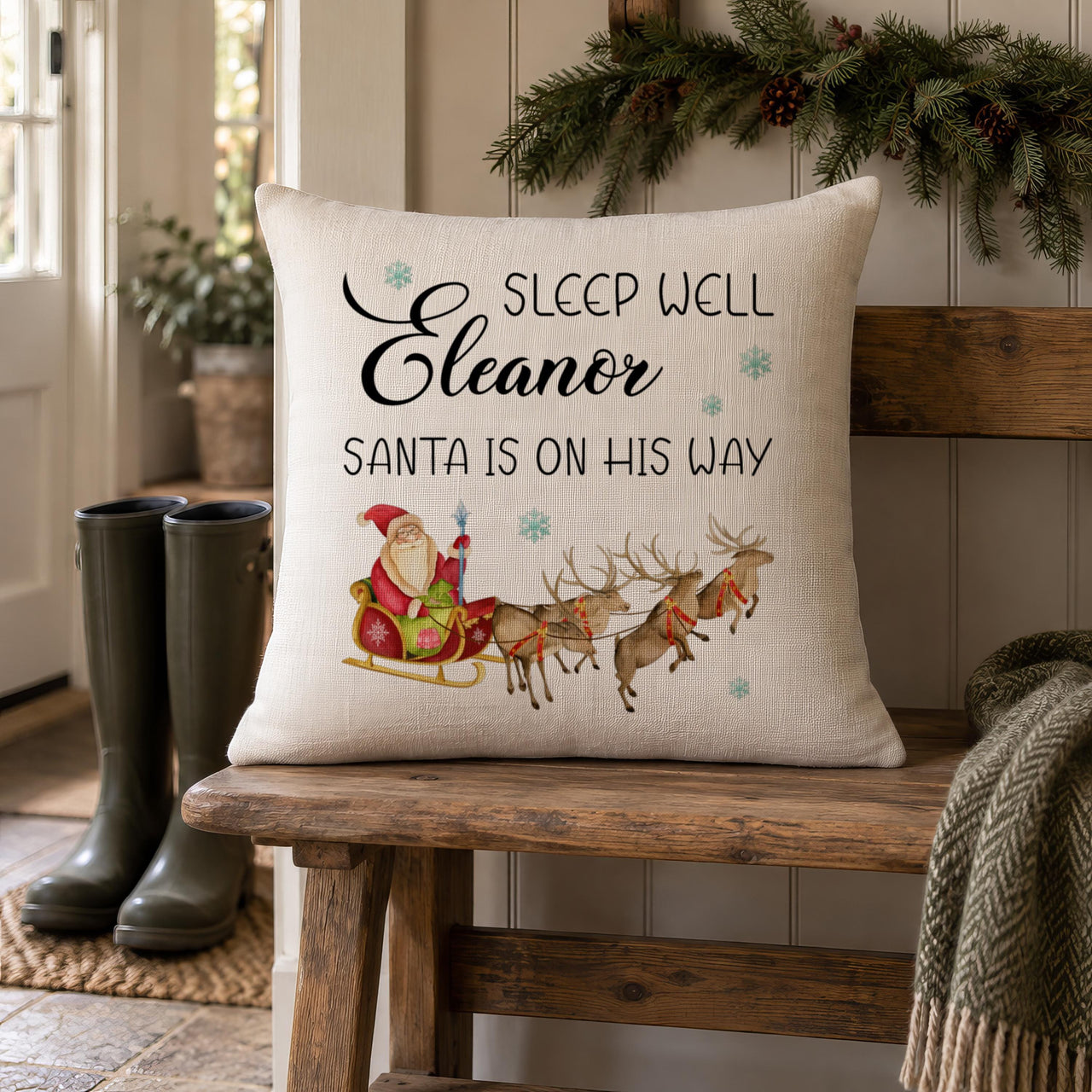 Personalised Santa's Arrival Cushion