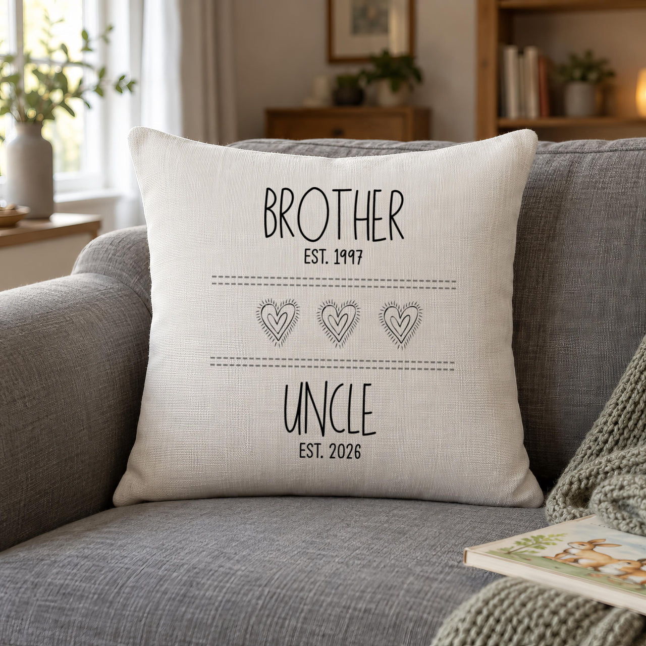 Personalised Brother and Uncle Cushion
