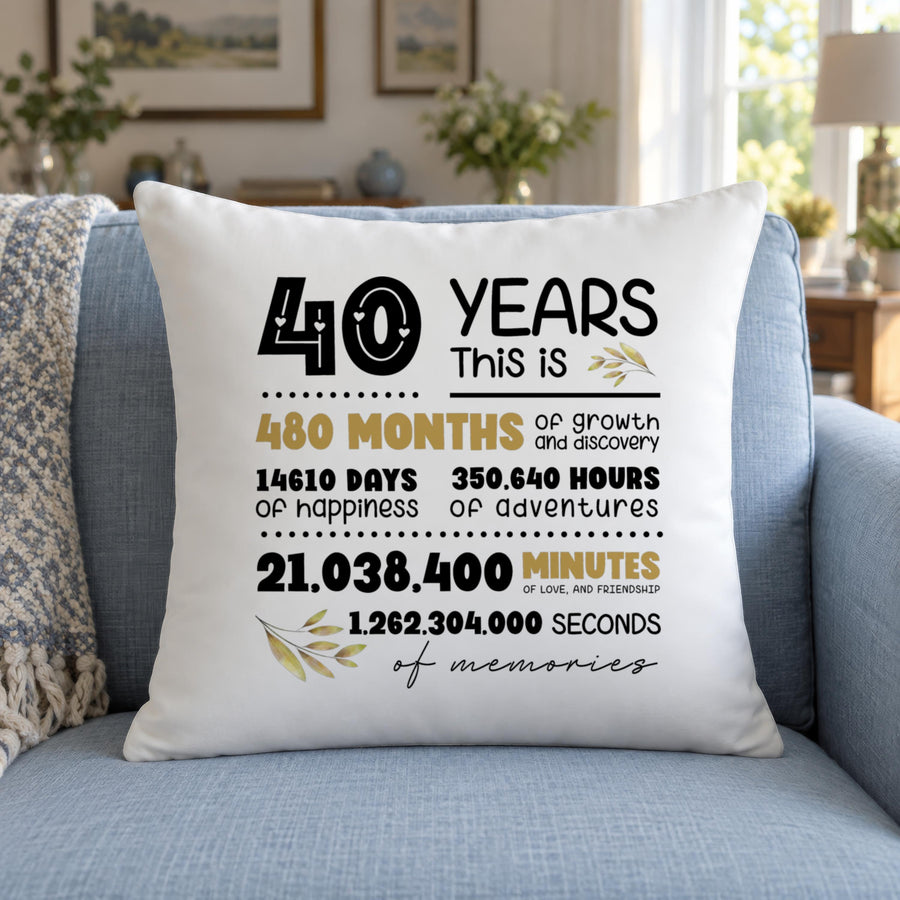 Personalised Anniversary Years Cushion - photo of the finished product