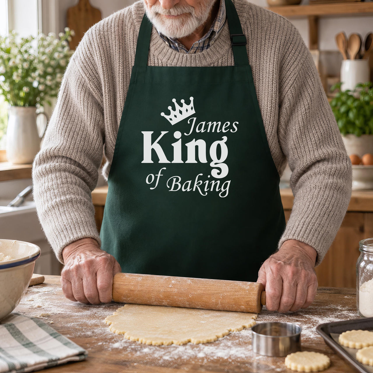 Personalised King Of Baking Apron