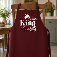 Personalised King Of Baking Apron