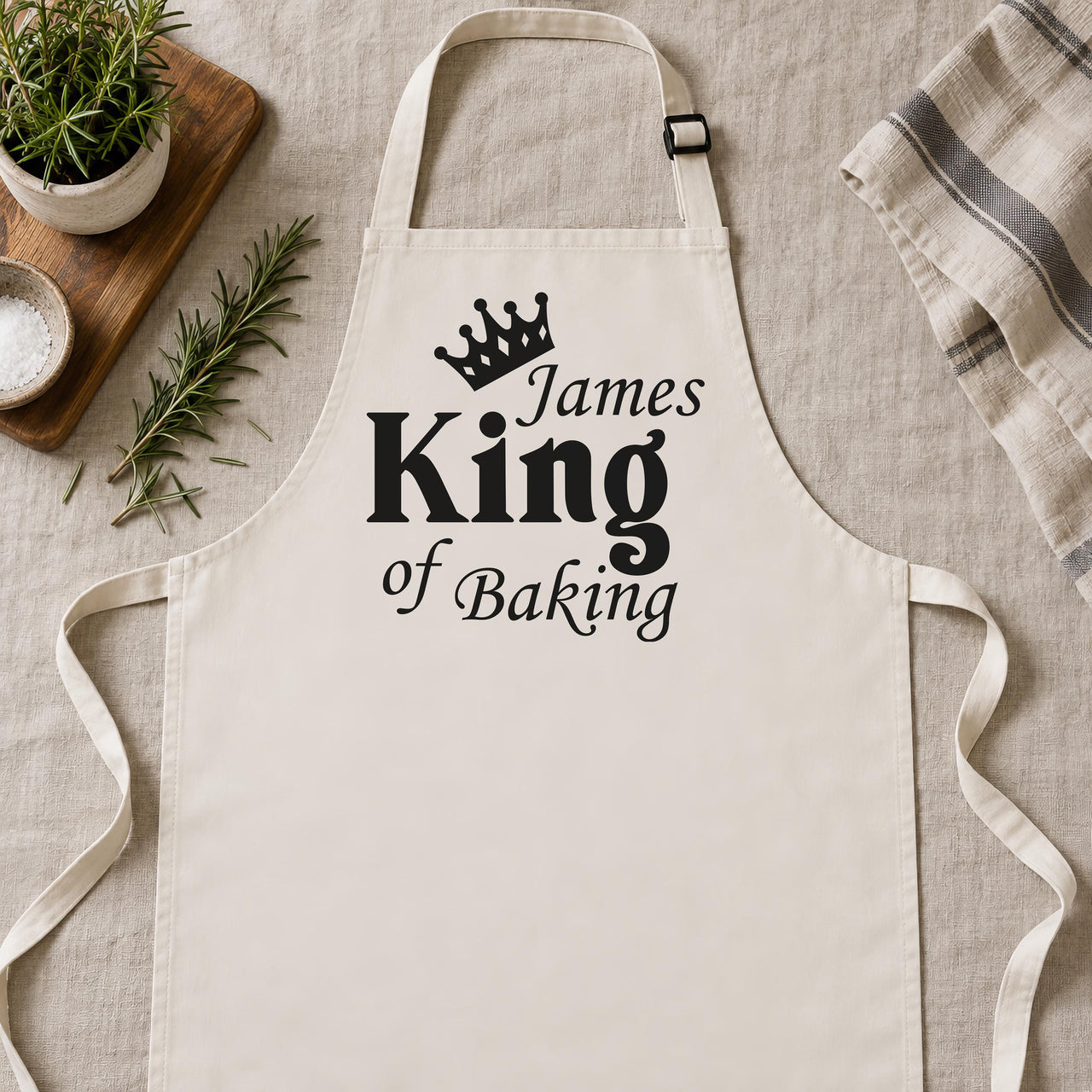 Personalised King Of Baking Apron