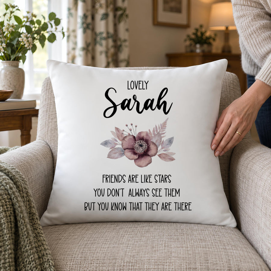Personalised Friendship Quote Cushion Cover - photo of the finished product