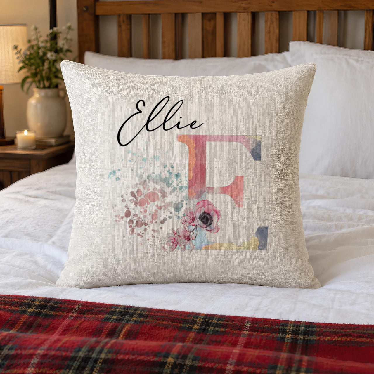 Personalised Floral Cushion Cover