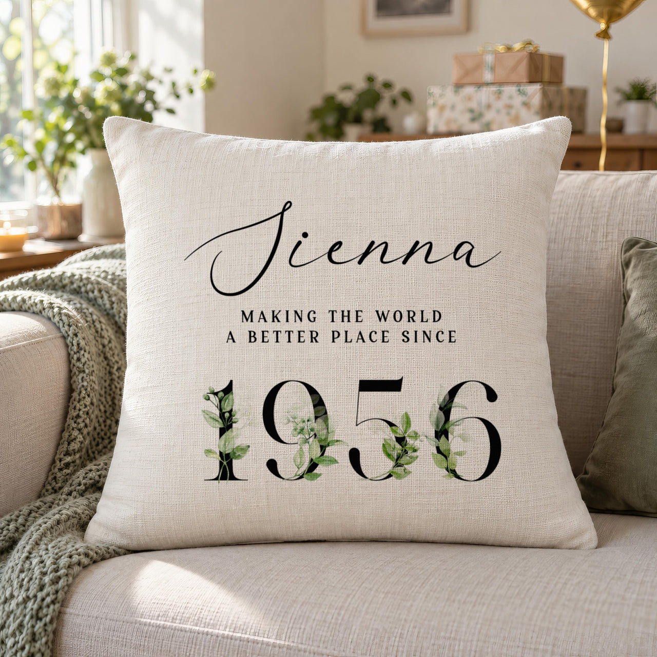 Personalised 70th Birthday Cushion