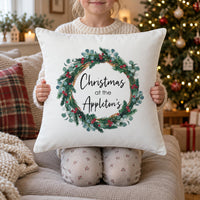 Personalised Family Name Wreath Cushion